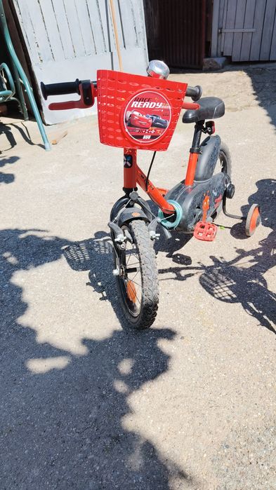 Bicicleta copii B'Twin Kids 500 (roți de 14 inch) +roti ajutatoare+  sonerie + cos