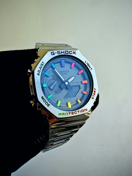 нов часовник Casio G-Shock Rainbow silver , Касио