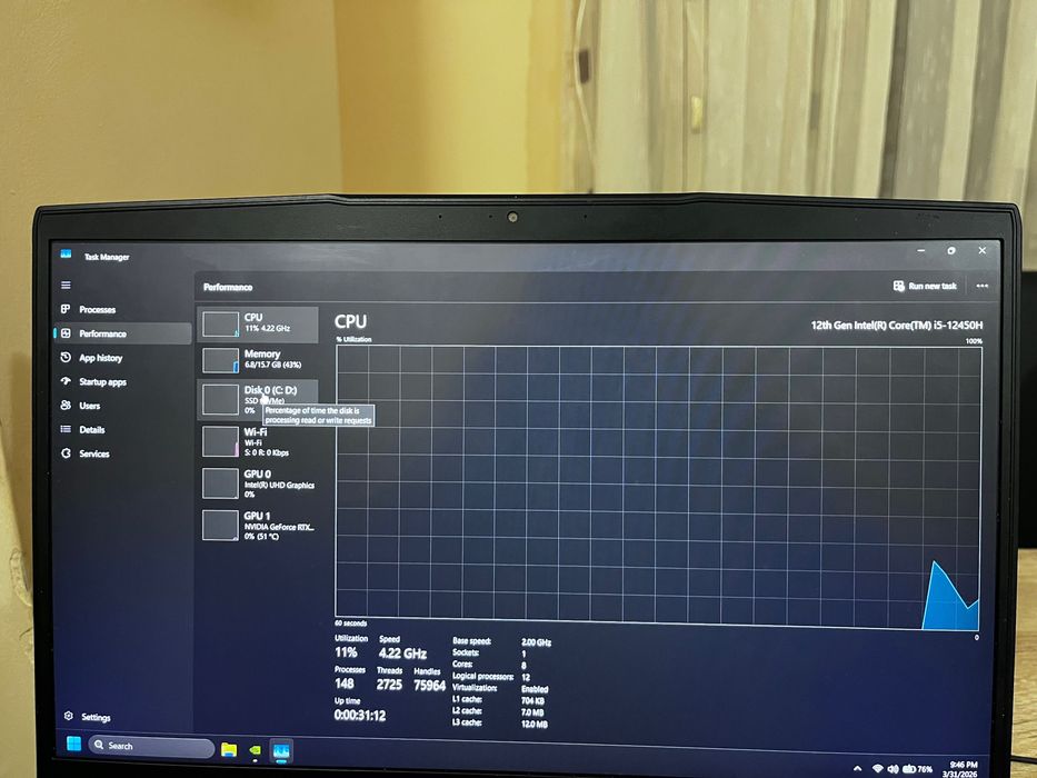 Laptop MSI thin gf63
