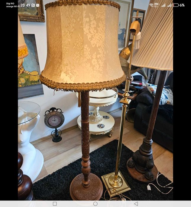 Veioze lampadare mari lemn metal