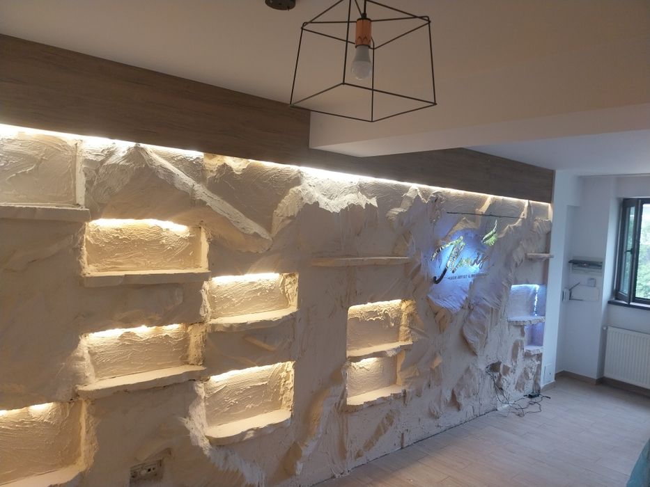 rigips gips carton tavane rigips, scafă LED, bandă LED, pereți despărțitori, nișe, rafturi  amenajări interioare rigips București