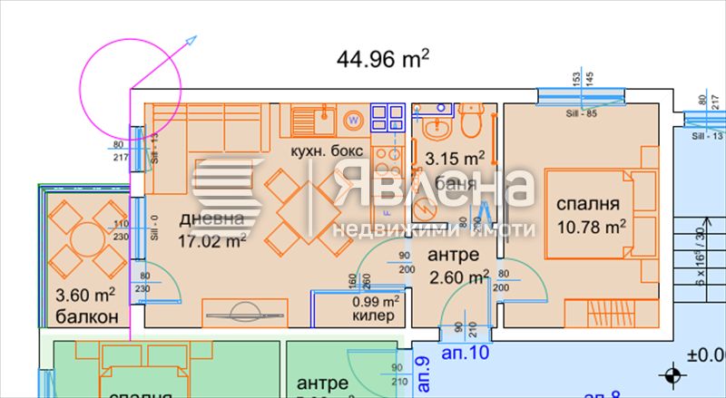Продава се Двустаен апартамент в Варна, м-т Пчелина - 55 кв.м за 1191 €/кв.м - Снимка #1