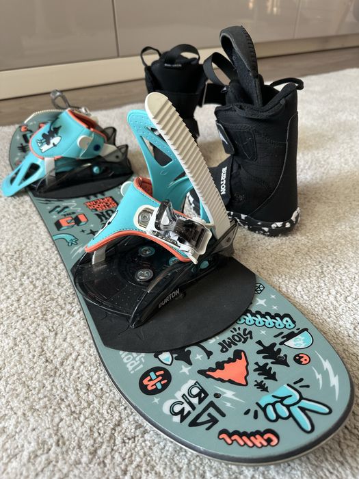 Snowboard Burton Copii 80 cm si Booti 24