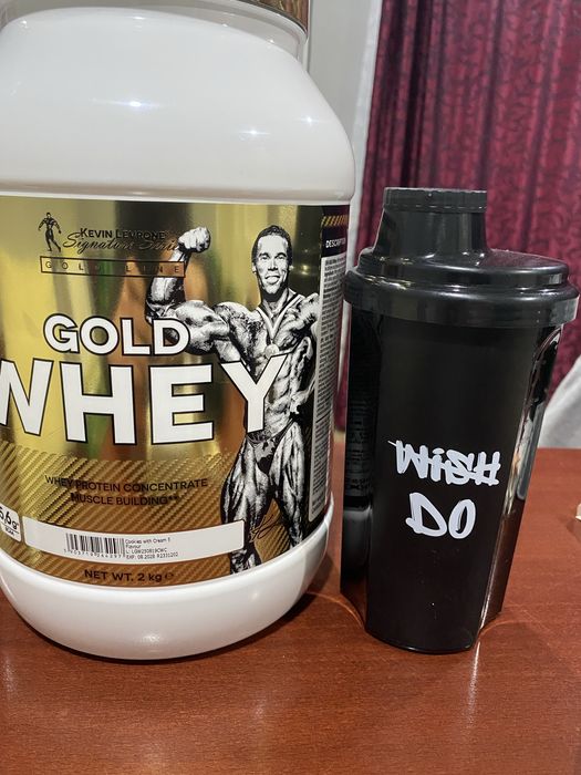 Протеин Kevin Levrone Gold Whey Cookies Бисквитка с крем, 2кг с шейкър