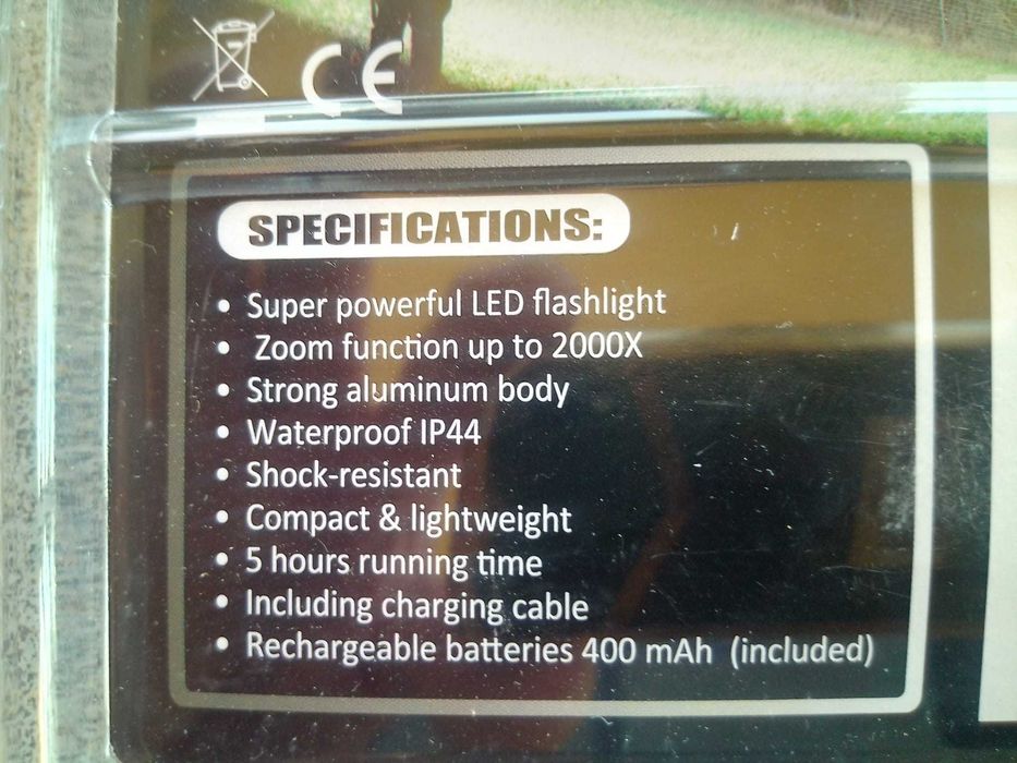 Lampa de inspectie+lanterna, Hofftech,reincarcabila, 400mAh, 5 ore
