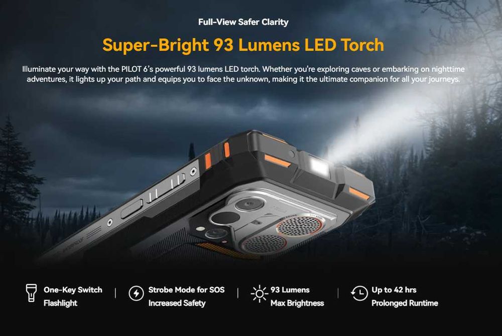 Blackview Oscal Pilot 6 120Hz FLIR 108МPx Samsung® HM6 Helio G100 IP68 IP69K Военен Стандарт MIL-STD-810H 10000mAh 12GB+36GB 256GB Mali-G57 3D OTG NFC