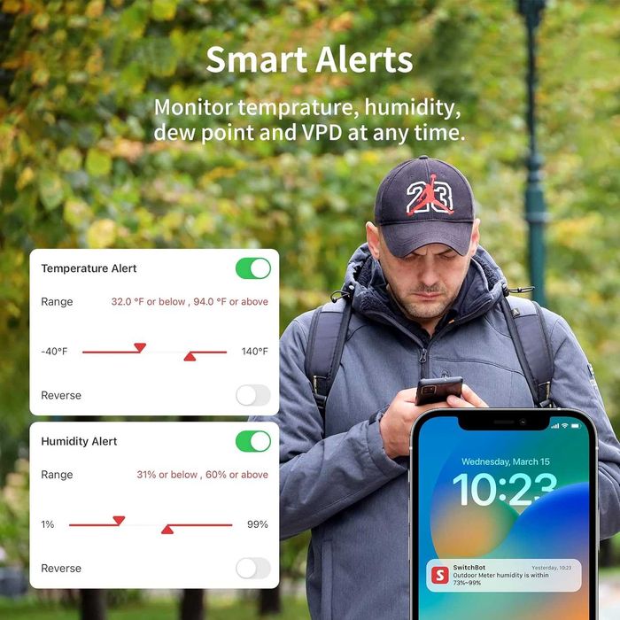 SwitchBot Indoor Outdoor Hygrometer Thermometer 3 Pack with Hub Mini