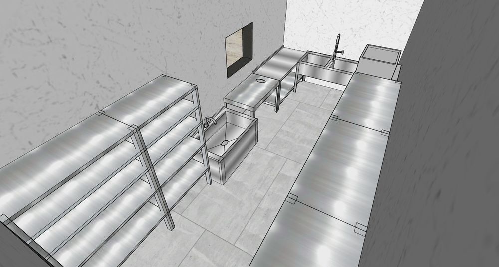 3д расстановка кухни