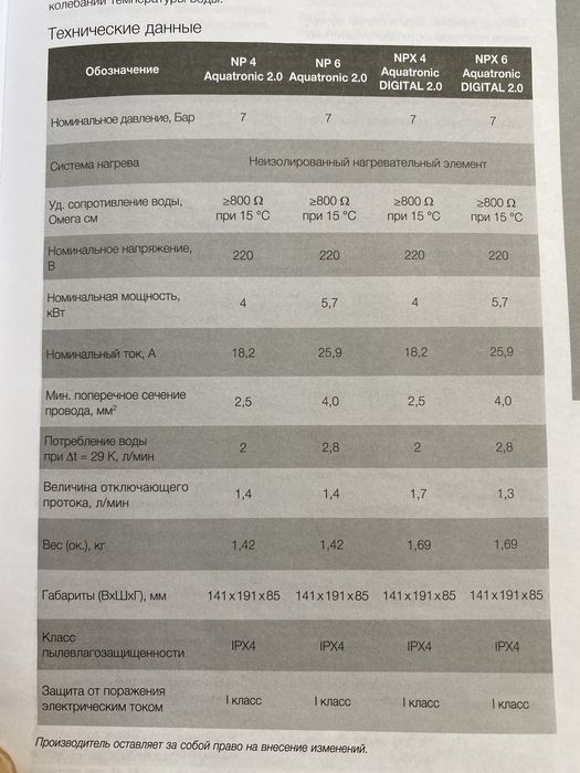 Проточный водонагреватель Electrolux NP6 Aquatronic 2.0
