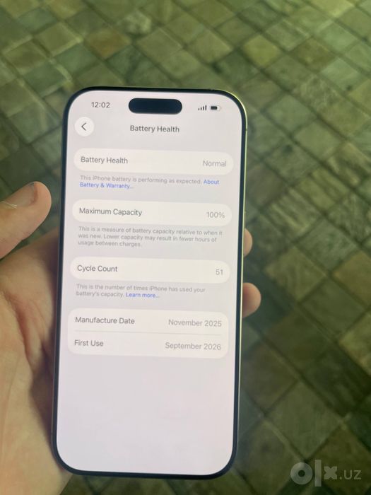 Iphone 16 pro garantiyasi 1 yil