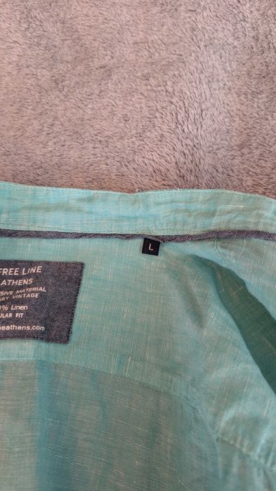 Зелена ленена риза 100 %