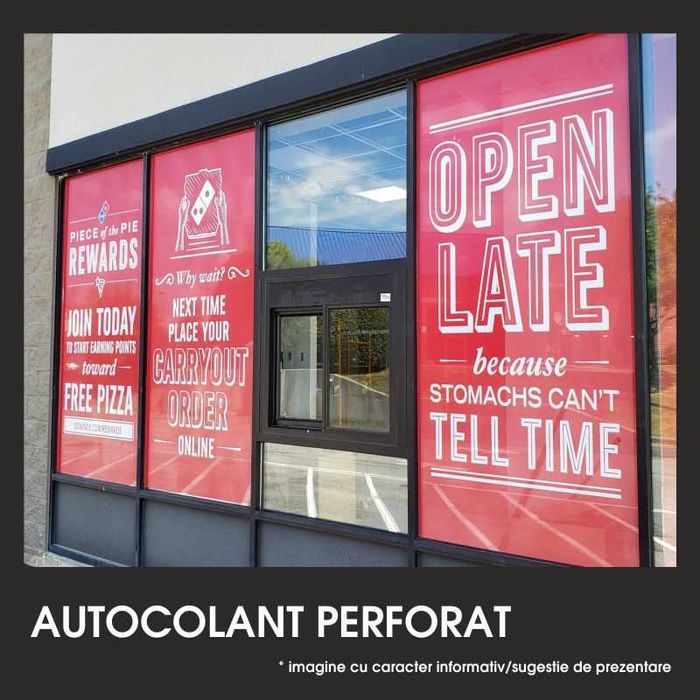 Autocolant perforat,bannere simple/duble,afise,sablare,floor grphics
