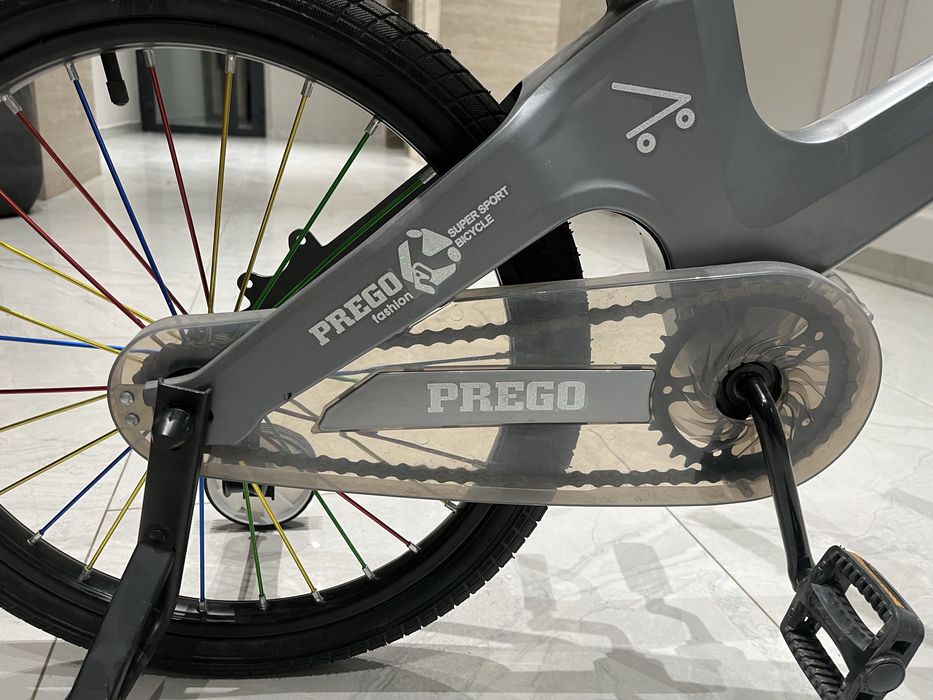 Серебристый детский велосипед Prego