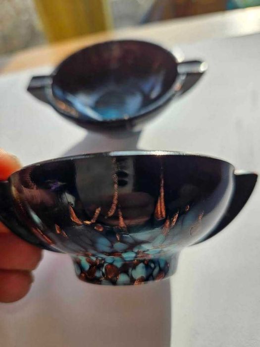 2 РЕДКИ  MURANO Vincenzo Naso пепелници от италианско арт стъкло