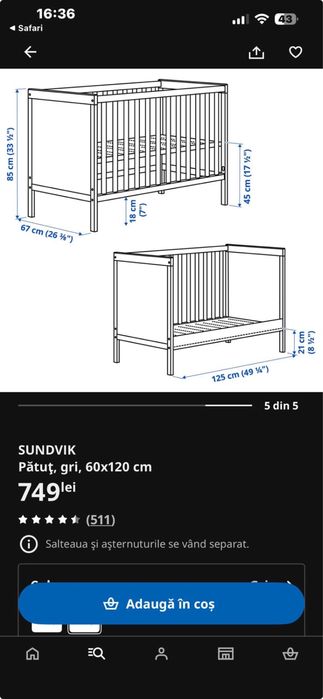 Patut Ikea 120/60 cm