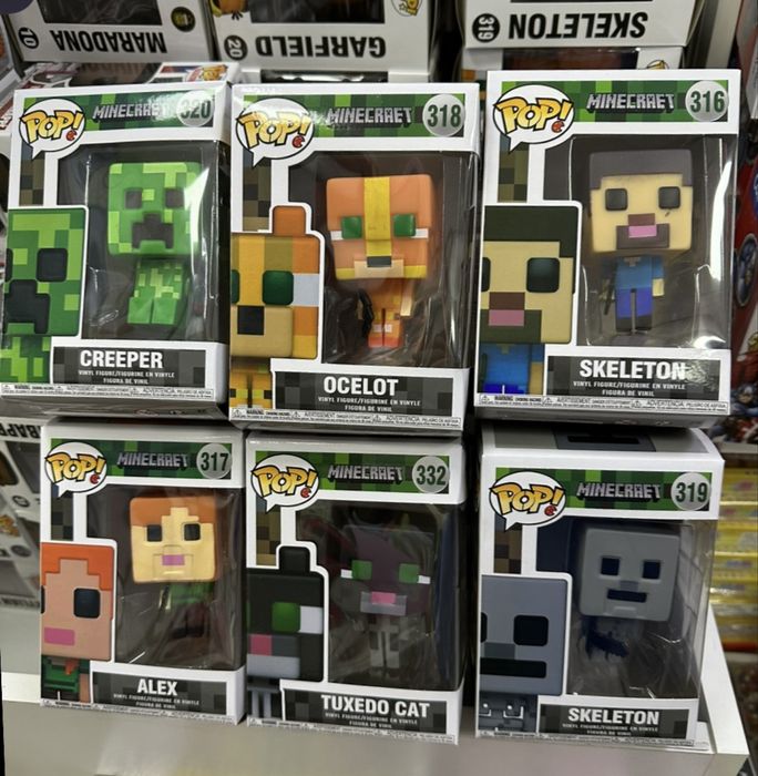 Funko Pop фигурки Майнкрафт Creeper/Ocelot/Alex/Skeleton Minecraft