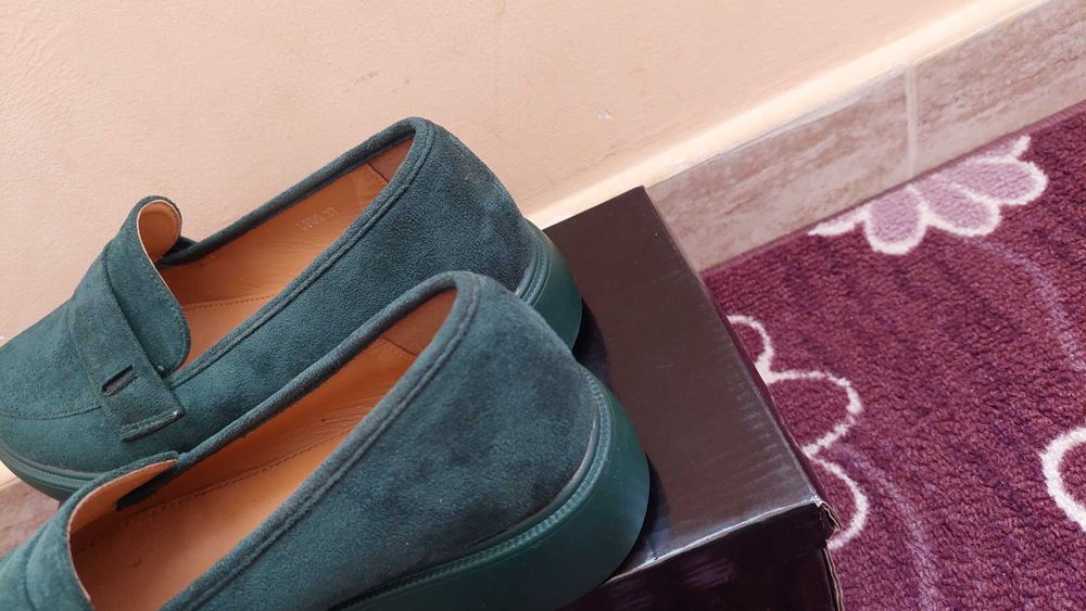 Зелени  дамски мокасини