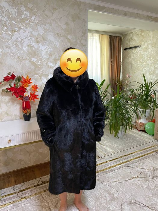 Шуба норковая с капюшоном