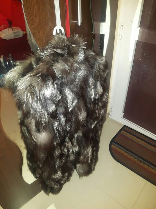 Vand vesta blana naturala vulpe argintie