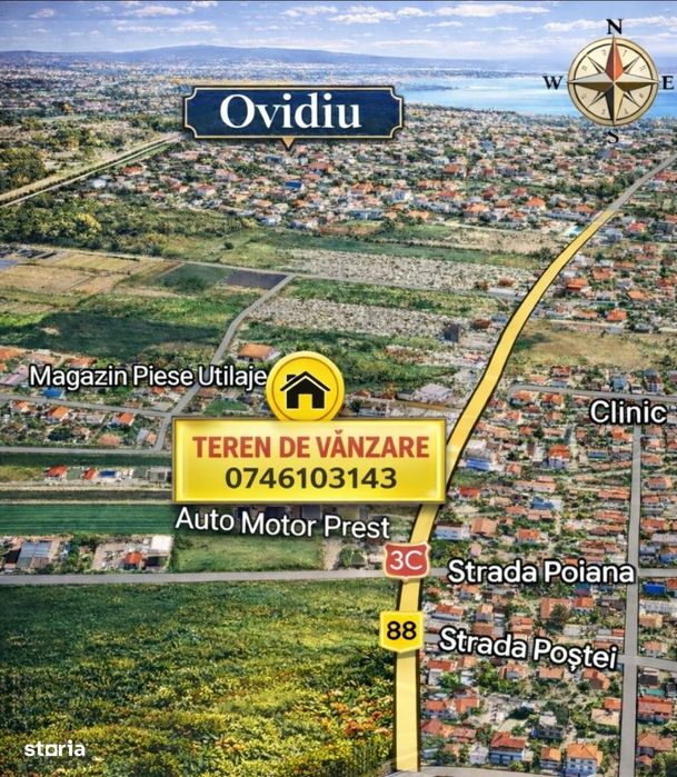 Vanzare Teren 420 mp. Ovidiu cartier nou