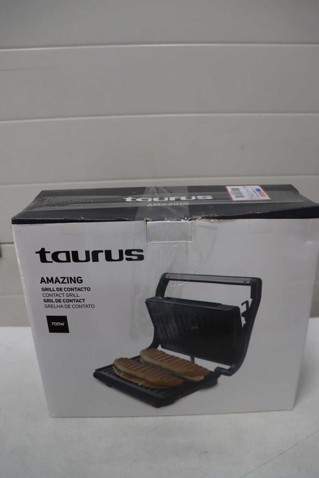 Taurus Amazing GR1700 - 700W електрическа машина за сандвичи, с незалепващи плочи за грил, черна