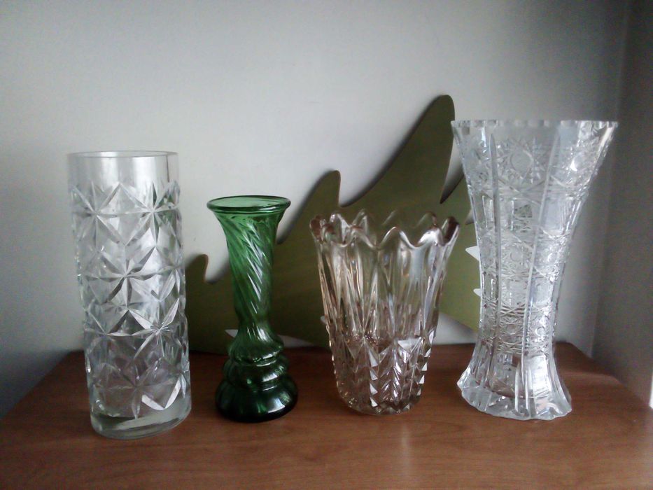 Ретро вази, соц стил, цветно стъкло