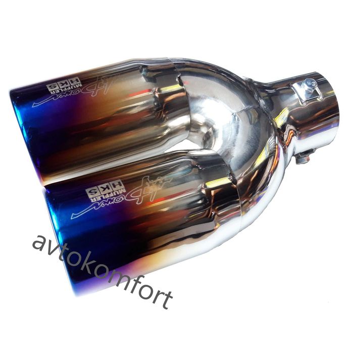 Син Опушен Никел Накрайник За Ауспух Двоен