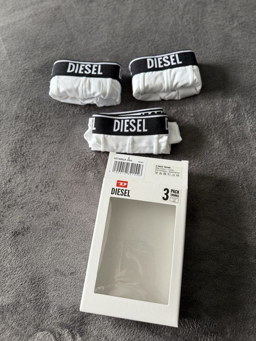 Diesel set 3 boxeri albi cu banda neagra marimea M noi originali