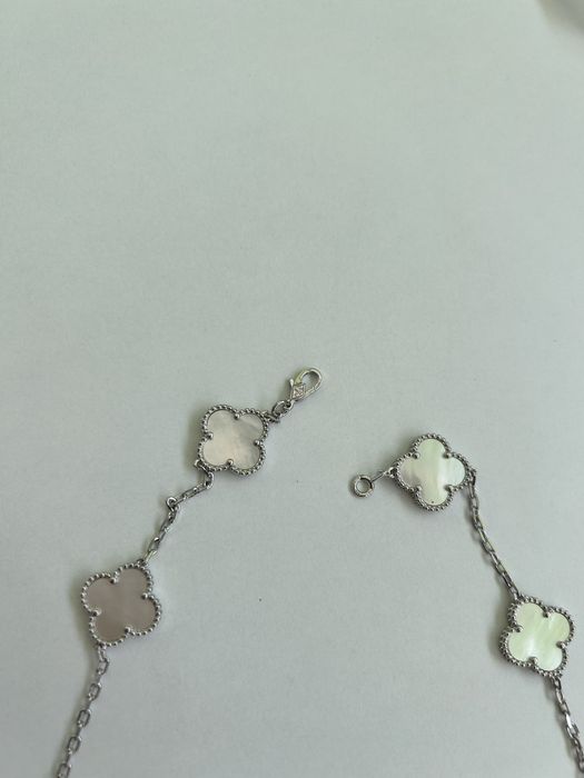 Colier Van Cleef cu 10 trifoi Argintiu cu Perla