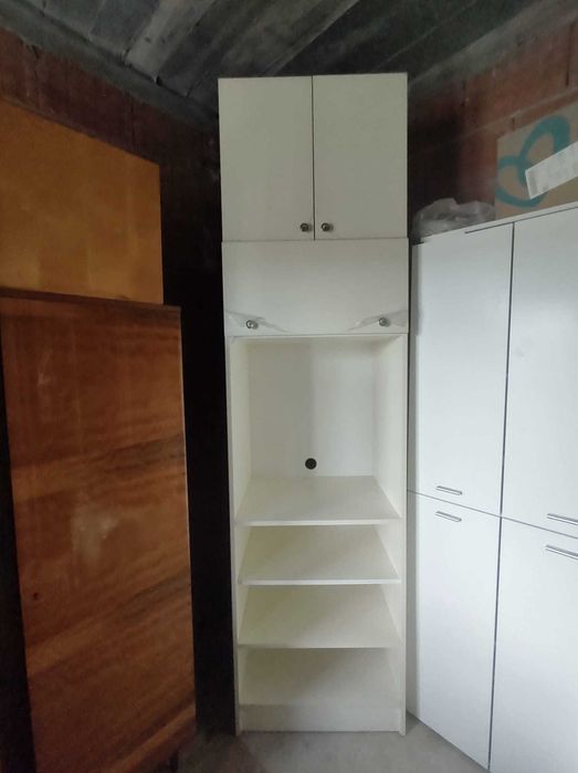 Set mobilier + pat incorporat mobila Mdf alb cream white lucios
