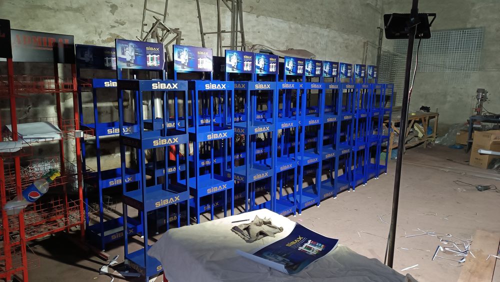 Стеллаж витрина полка рекламная складная