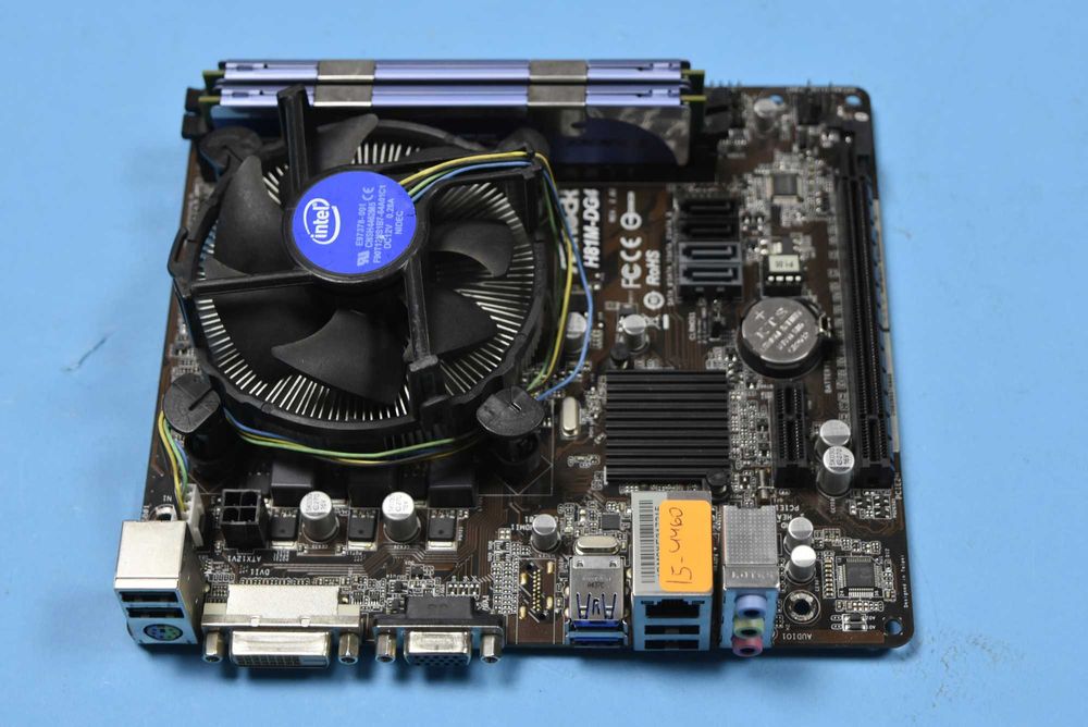 Дънна платка 1150 Asrock H81M-DG4 + I5 4460 + RAM + Cooler