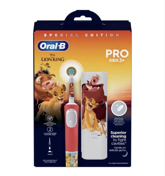 Детска електрическа четка за зъби oral b pro kids frozen нова spider man цар лъв