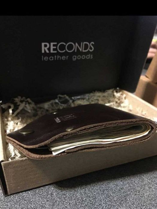 Зажим кожаный для денег и карт