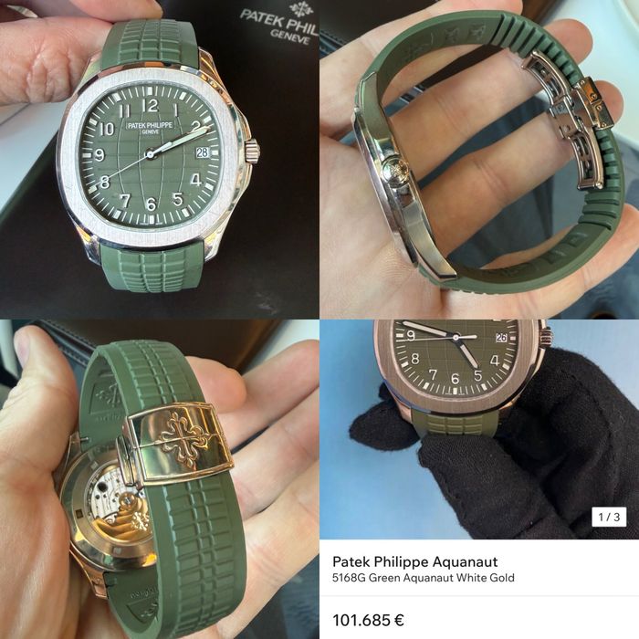 Patek Philippe Aquanaut  5168G-010 Aur Alb Fulll Set