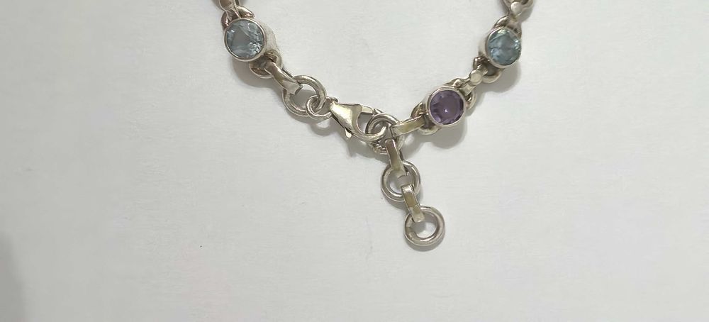 Браслет самоцветы серебро