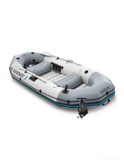Intex 68373 Надувная лодка "Mariner" 297х127х46 алюминевые вёсла+насос