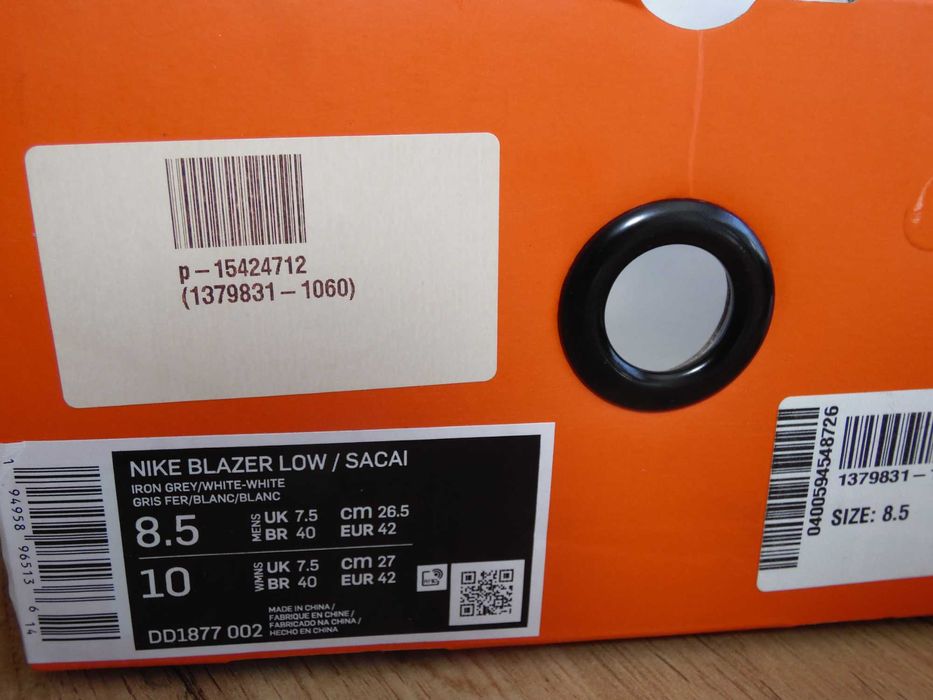 Нови! Nike x Sacai Blazer Low - 42 номер Оригинални!