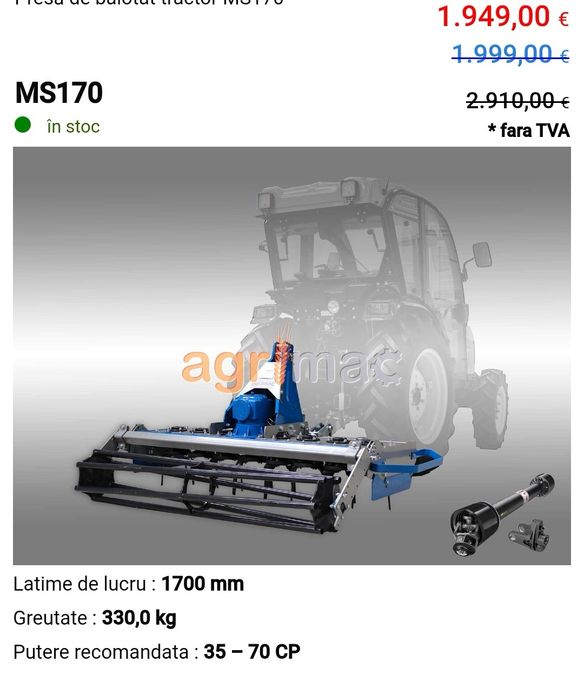 Freza noua rotativa pivotanta tractor sol pamant garanție piese stoc