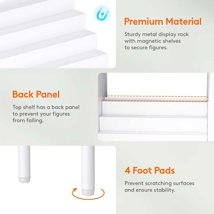 Метална етажерка, рафт за детски фигурки 6 нива стелаж за съхранение