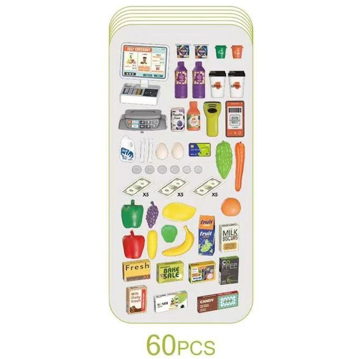 Комплект за игра Mappy Supermarket, Височина 82 см, 60 части