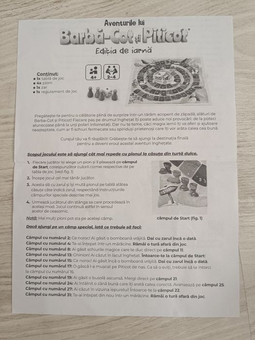 Joc de Masa "Aventurile lui Barbă-Cot și Piticot"