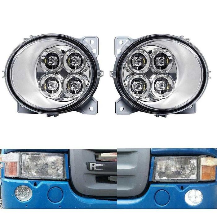 2 Броя Комплект LED Диодни Халогени за Scania Скания P G R T след 2004