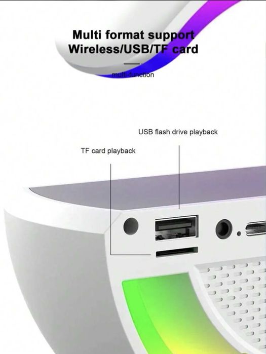 Смарт лампа 4в1.зареждане на телефон,високоговорител,лампа и будилник