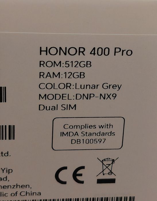 Honor 400 Pro Lunar Grey 6000 mAh