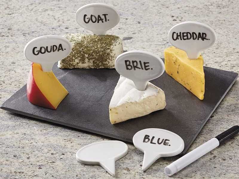 НОВИ! Шистова плоча 26х20х1см с керамични табели за сирена 6 броя