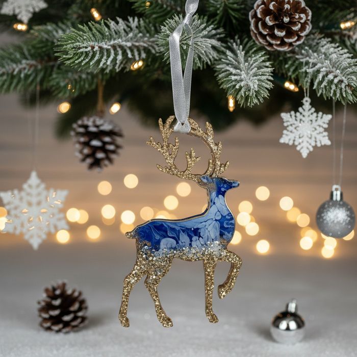 Елочная игрушка из эпоксидной смолы