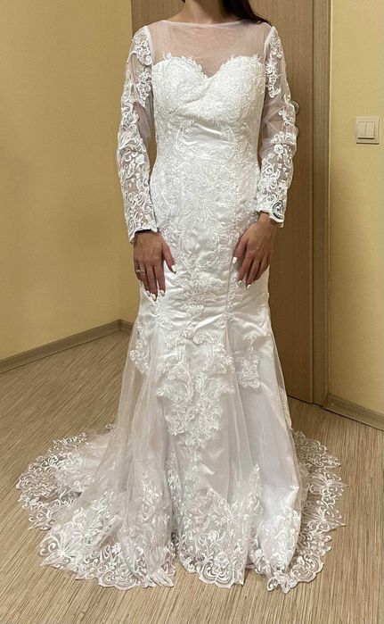 %% 2 в 1 Сватбена рокля + допълнителен шлейф