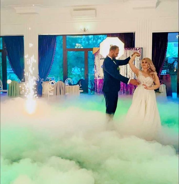 Fum greu, gheata carbonica sampanie, artificii