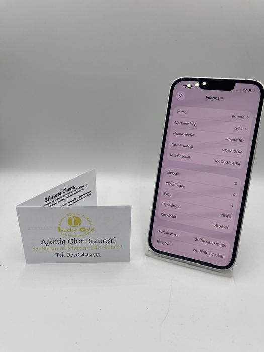 Iphone 16e 128GB/100% Baterie FACTURA/GARANTIE #49743